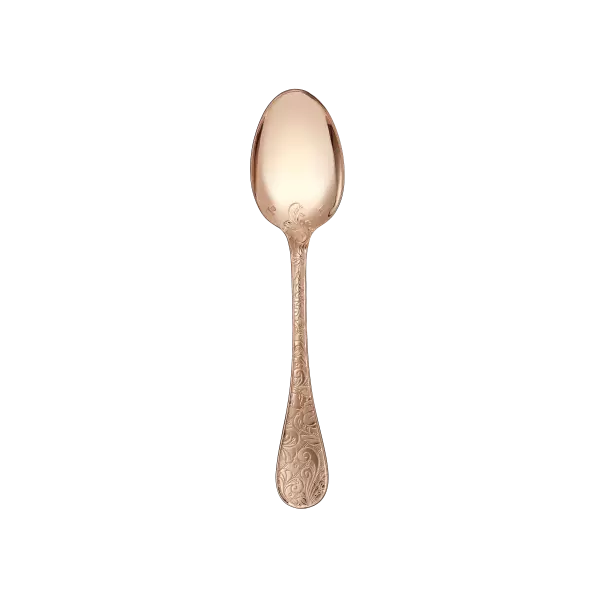 Gilded Silver Plated Dessert Spoon - Pink Gold
