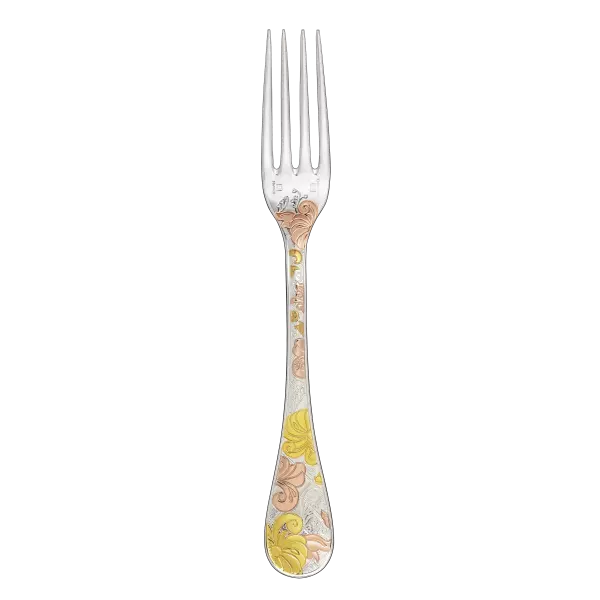 Partially Gilded Silver Plated Dinner Fork - Pink and Yellow Gold