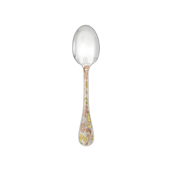 Partially Gilded Silver Plated Dessert Spoon - Pink and Yellow Gold